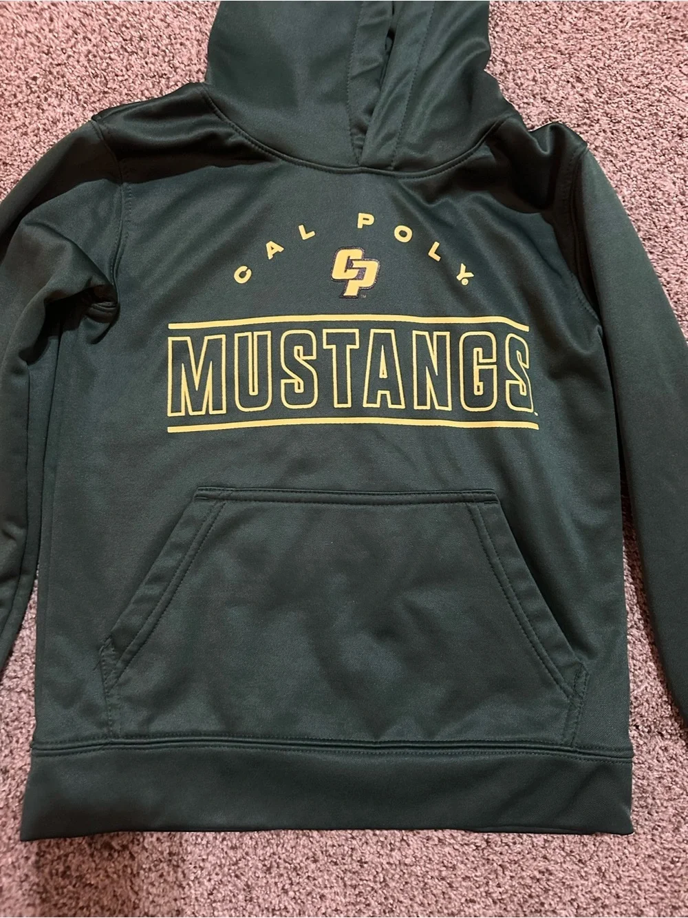 Cal Poly Mustangs Green Hooded Kids Sweatshirt